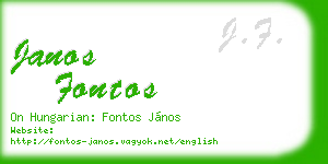 janos fontos business card