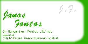 janos fontos business card